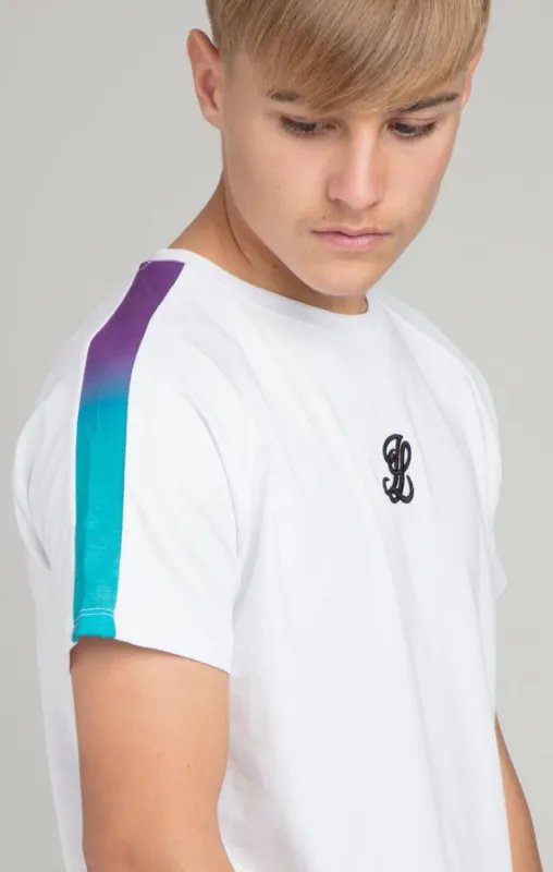 Boys Illusive White Fade Panel T-Shirt sold by Siksilk