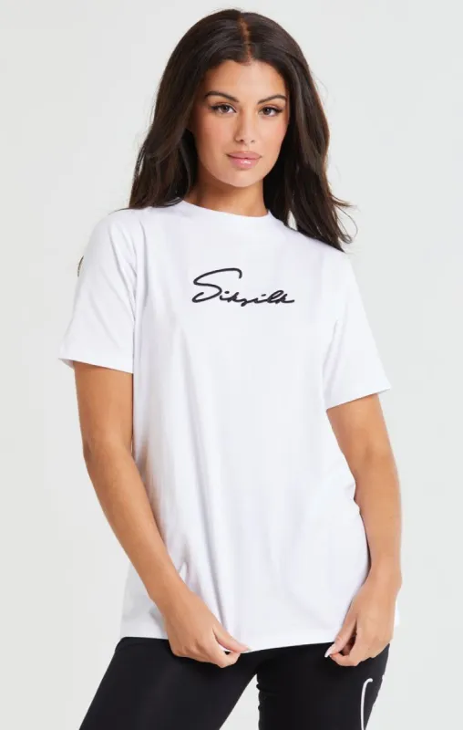 SikSilk Essential Boyfriend Tee - White sold by Siksilk