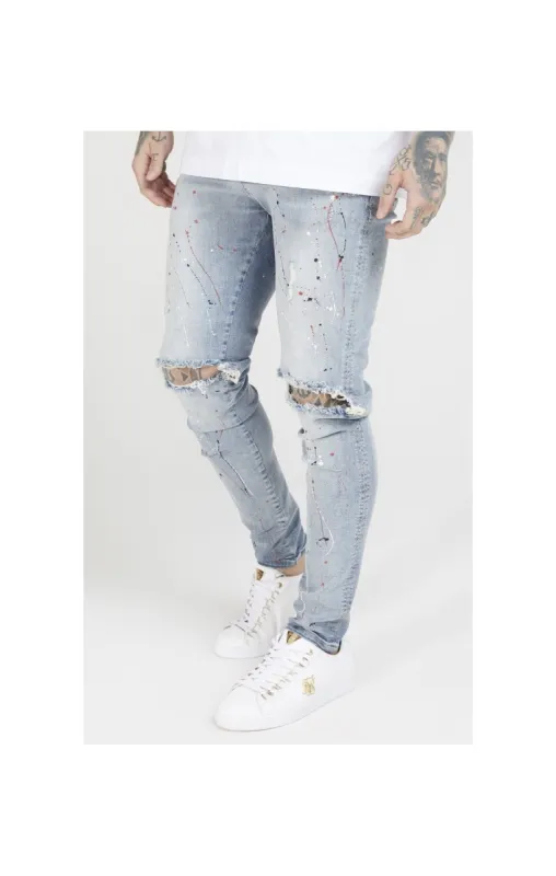 SikSilk Bust Knee Riot Denims - Light Blue sold by Siksilk