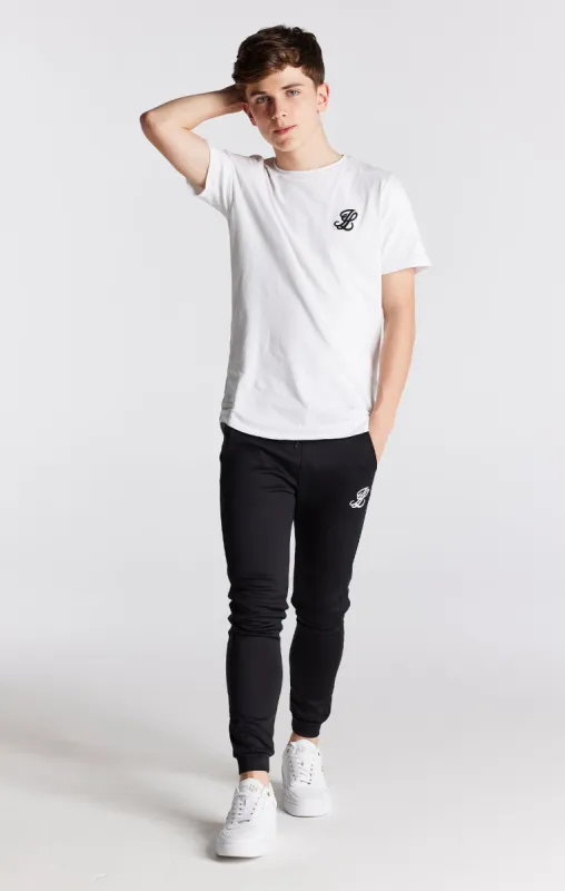 Boys Illusive Black Panelled Jogger sold by Siksilk