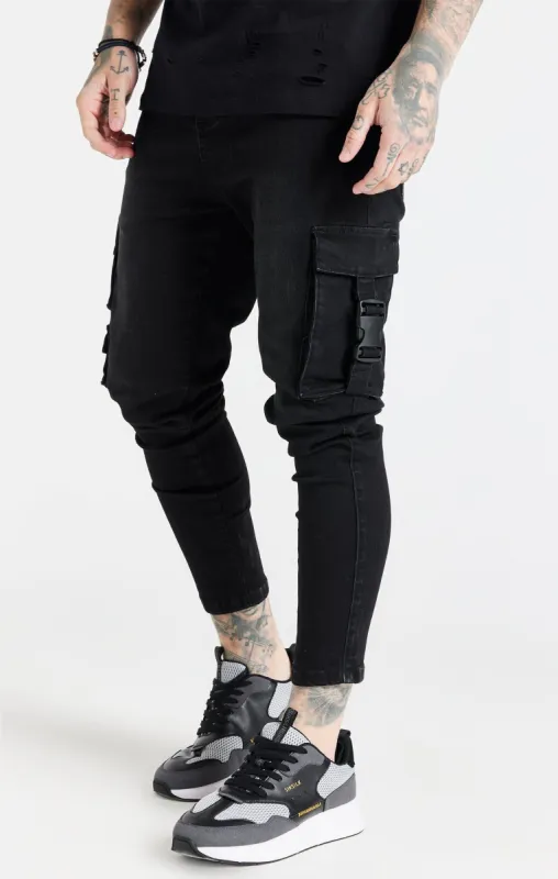 Black Cargo Skinny Jean sold by Siksilk