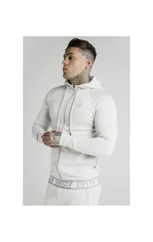 SikSilk Scope Tape Zip Through Hoodie – Ice Grey sold by Siksilk
