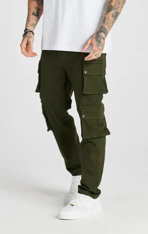 Khaki Loose Fit Cargo Pant sold by Siksilk