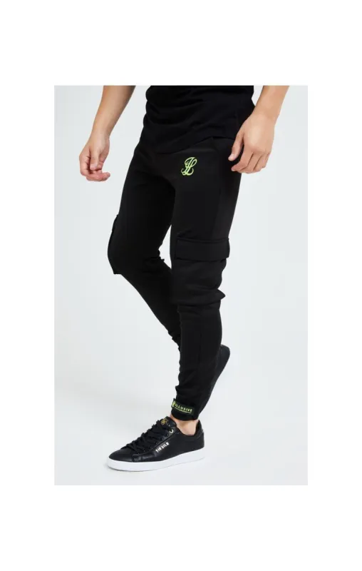 Illusive London Element Cargo Joggers - Black & Green sold by Siksilk