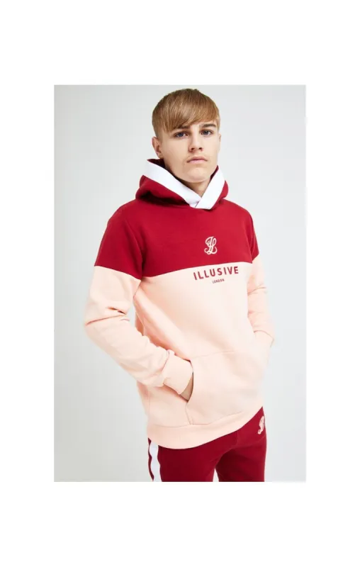 Illusive London Divergence Overhead Hoodie - Red & Pink sold by Siksilk