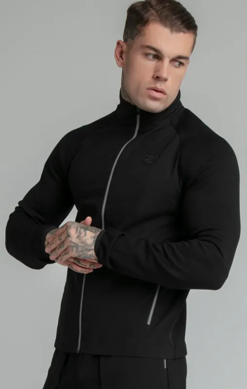 Black Inject Zip Thru Jacket made by Siksilk