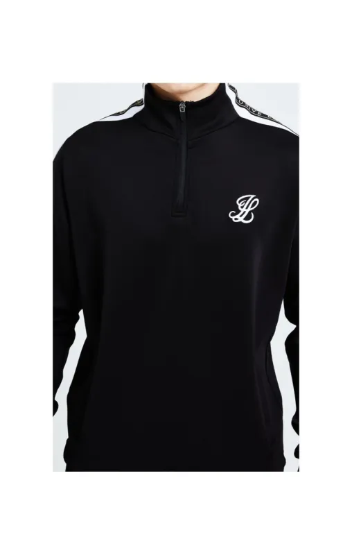 Illusive London Diverge 1/4 Zip Hoodie Black Gold & White sold by Siksilk