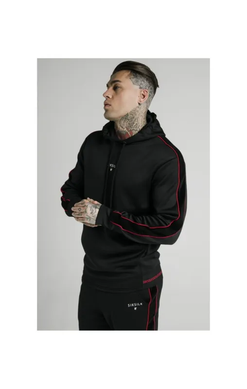 SikSilk Imperial Quarter Zip Hoodie - Black & Red sold by Siksilk