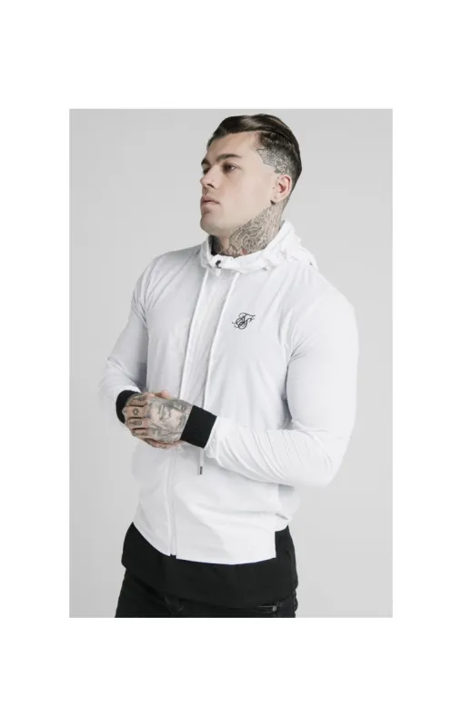 SikSilk Agility Poly Rib Zip Through Hoodie - White sold by Siksilk