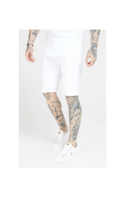 White Skinny Distressed Short sold by Siksilk