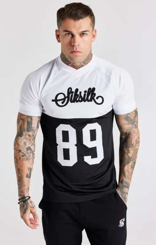 Black Retro Elasticated Cuff T-Shirt sold by Siksilk