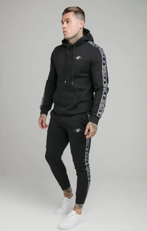 SikSilk Fleece Overhead Hoodie & Fitted Joggers - Black sold by Siksilk