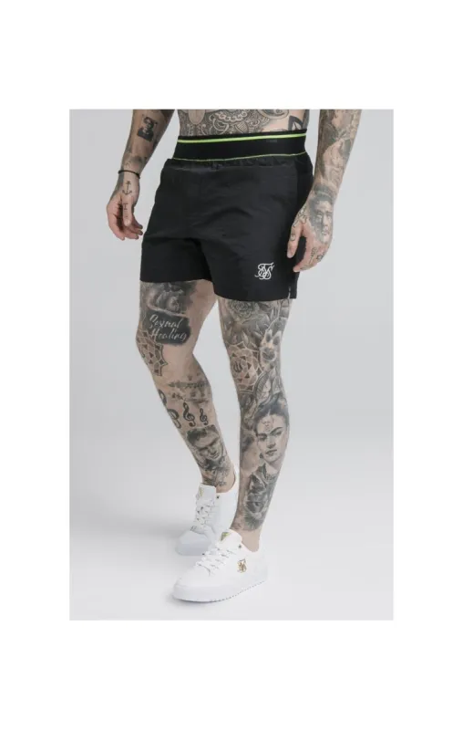 SikSilk Adapt Crushed Nylon Swim Shorts - Black sold by Siksilk