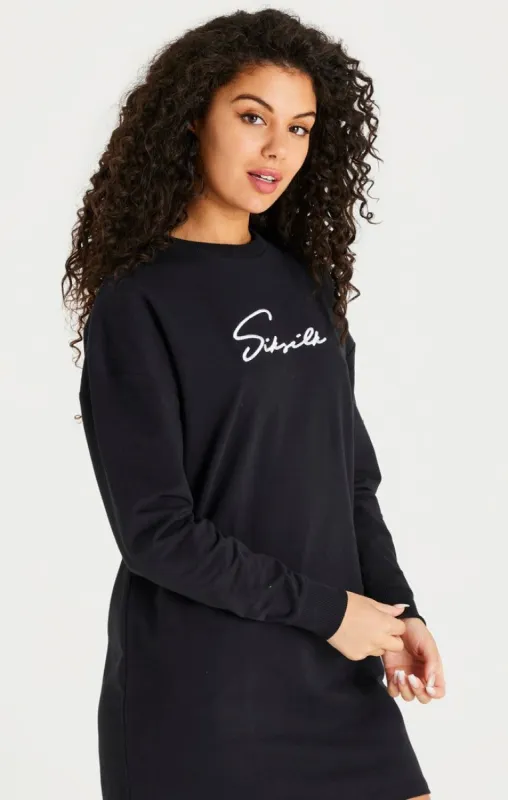 Black Essential Sweatshirt Dress sold by Siksilk