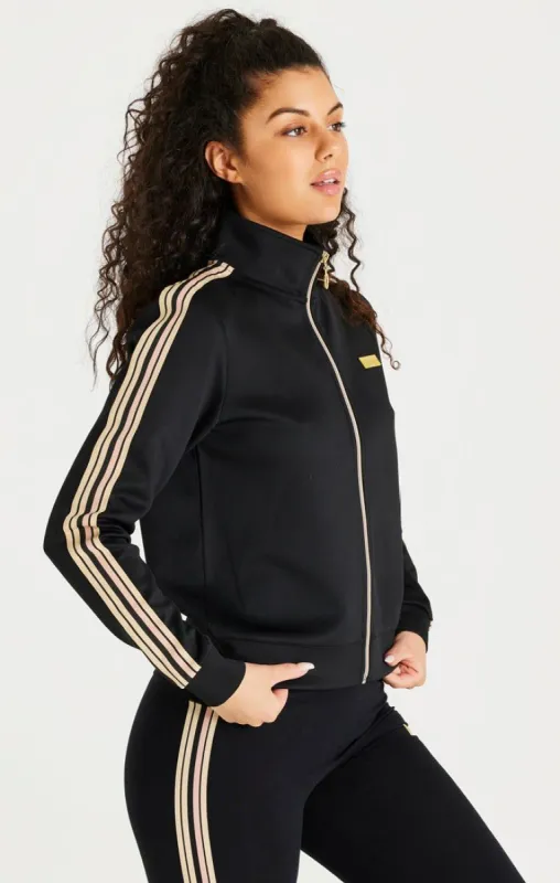 Black Funnel Neck Zip Thru made by Siksilk