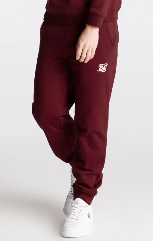 Boys Burgundy Essentials Cuffed Jogger sold by Siksilk