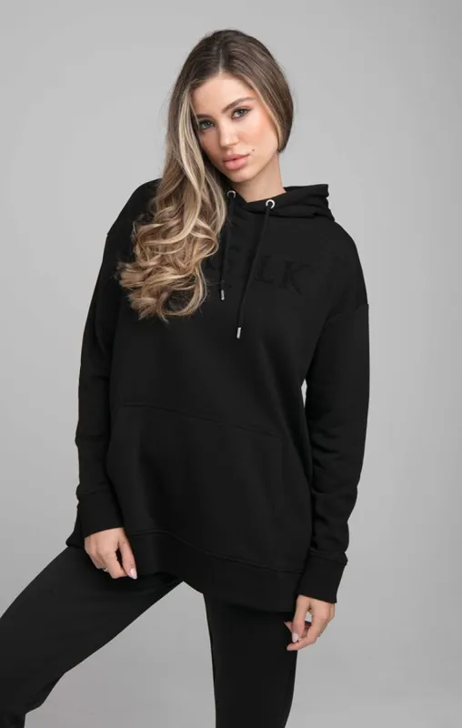 Black Longline Hoodie sold by Siksilk