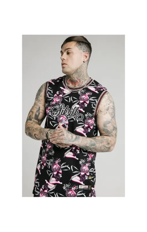 SikSilk Basketball Vest - Black & Tropics sold by Siksilk