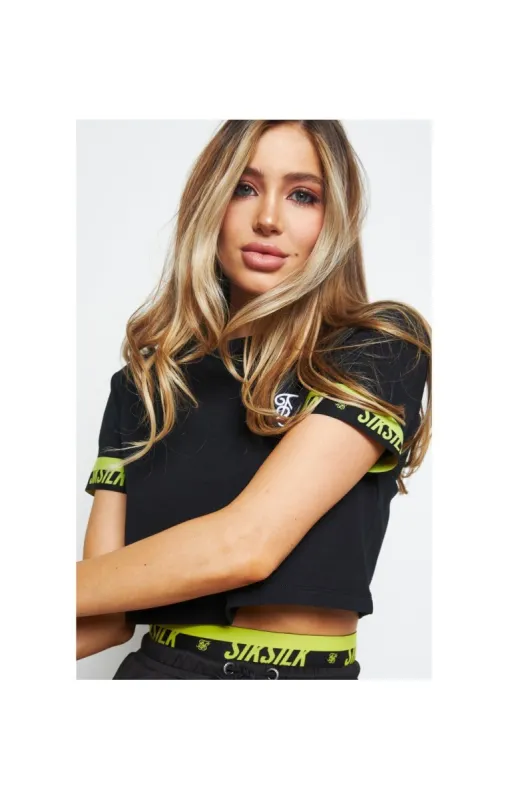 SikSilk Divergent Crop Tee - Black sold by Siksilk