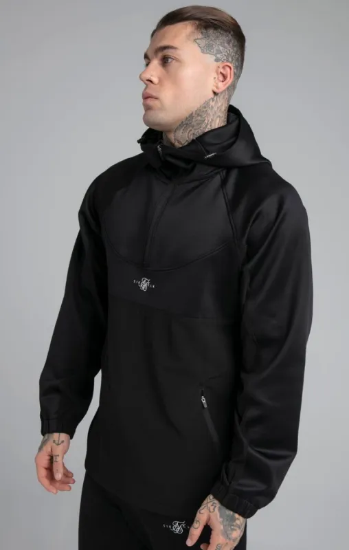 Black Quater Zip Hoodie sold by Siksilk