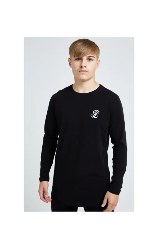 Boys Illusive Black Essentials Long Sleeve T-Shirt sold by Siksilk
