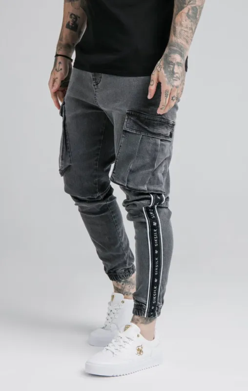 SikSilk Taped Cargo Pants - Grey sold by Siksilk
