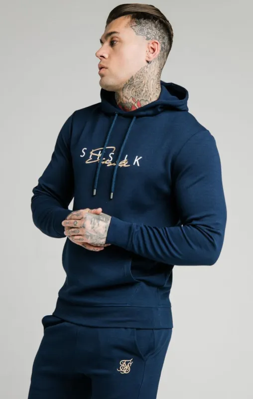 SikSilk Overhead Gold Signature Hoodie - Navy sold by Siksilk