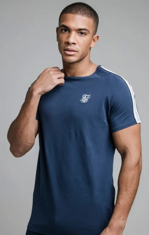 Navy Muscle Fit T-Shirt sold by Siksilk
