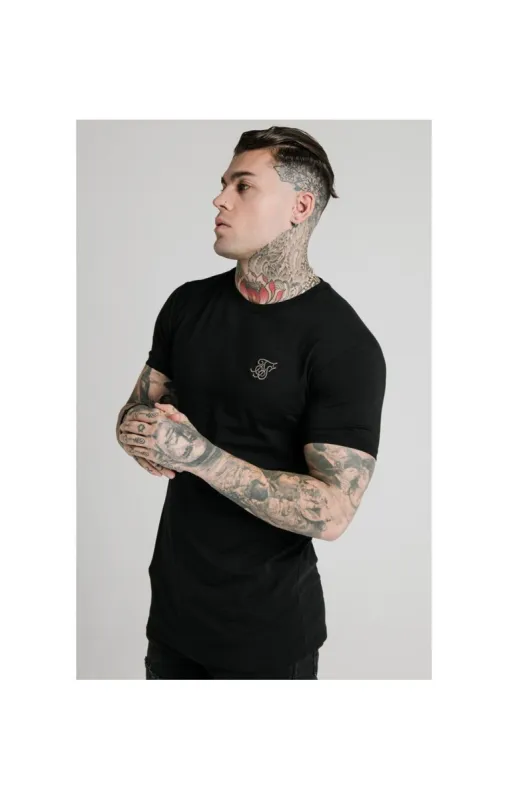 SikSilk Straight Hem Gym Tee - Black sold by Siksilk