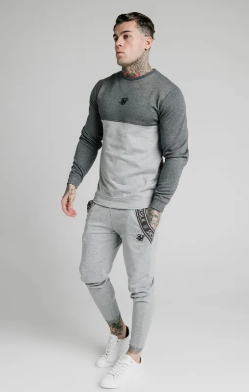 SikSilk Arc Tech Fade Crew Sweat - Grey Marl sold by Siksilk