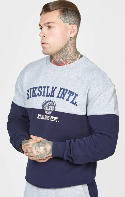 Navy Cut And Sew Oversized Sweat sold by Siksilk