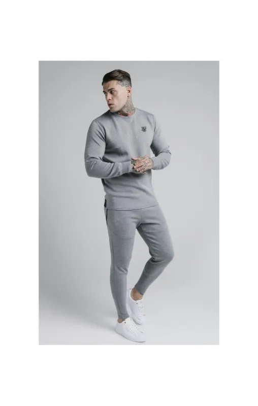 SikSilk L/S Exhibit Sweater - Grey Marl sold by Siksilk