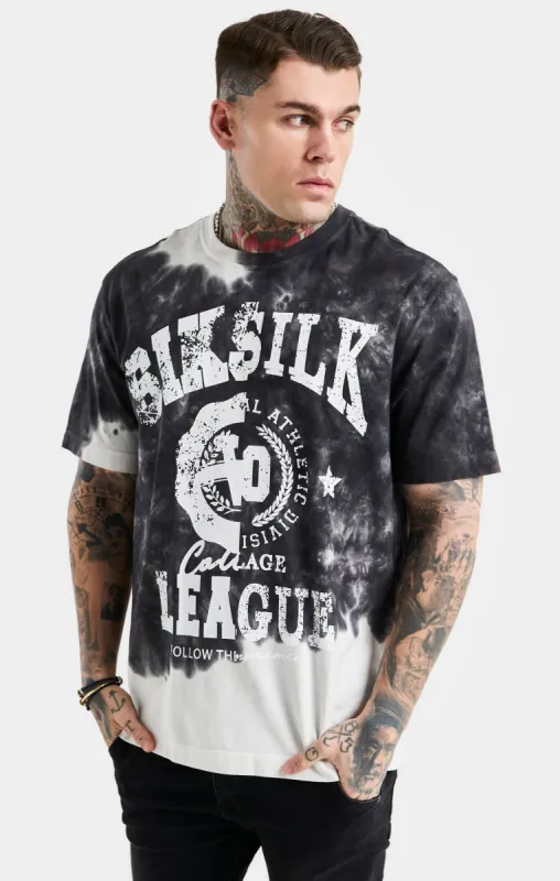 Black Varsity Print Oversized T-Shirt sold by Siksilk