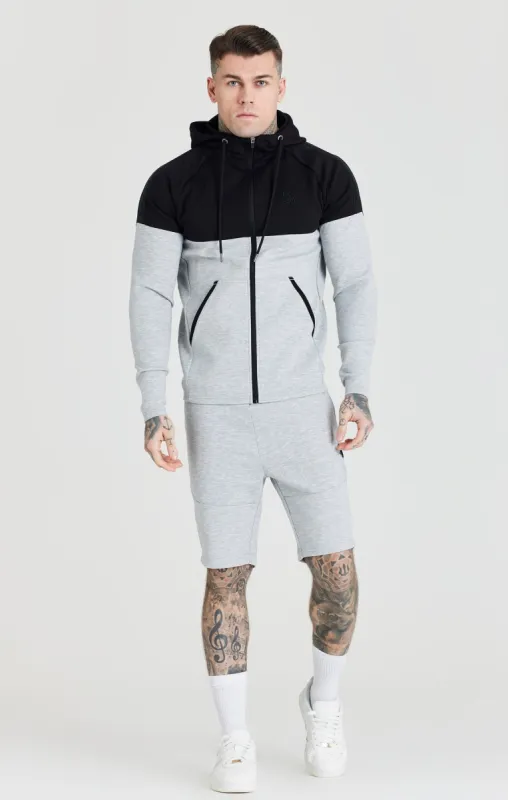 Grey Zip Through Hoodie And Short Twin Set made by Siksilk