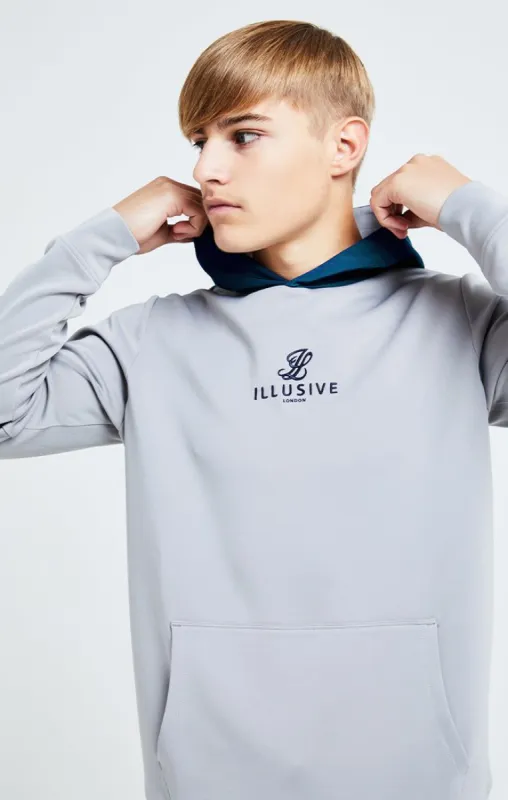 Illusive London Hybrid Overhead Hoodie - Grey & Blue sold by Siksilk