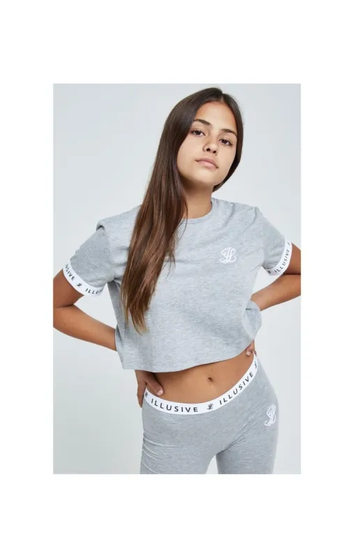 Illusive London Core Crop Tee - Grey Marl sold by Siksilk