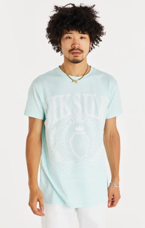 Blue Varsity Boxy Fit T-Shirt sold by Siksilk
