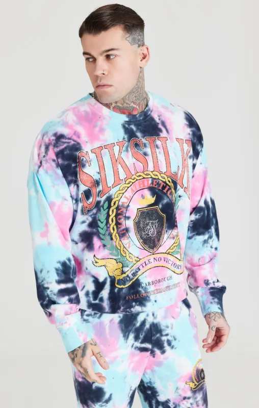 White Tie Dye Varsity Sweatshirt sold by Siksilk
