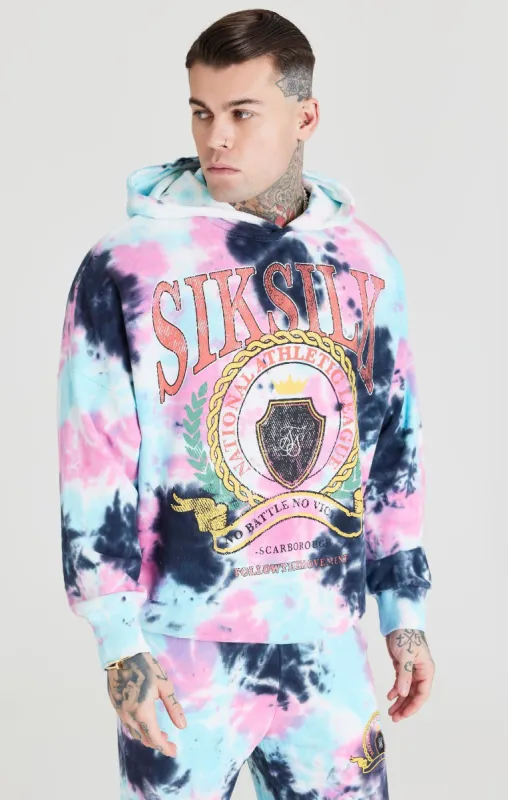 White Tie Dye Varsity Hoodie sold by Siksilk