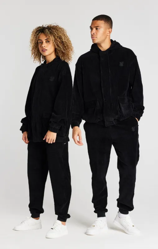 Black Corduroy Zip Thru Jacket sold by Siksilk