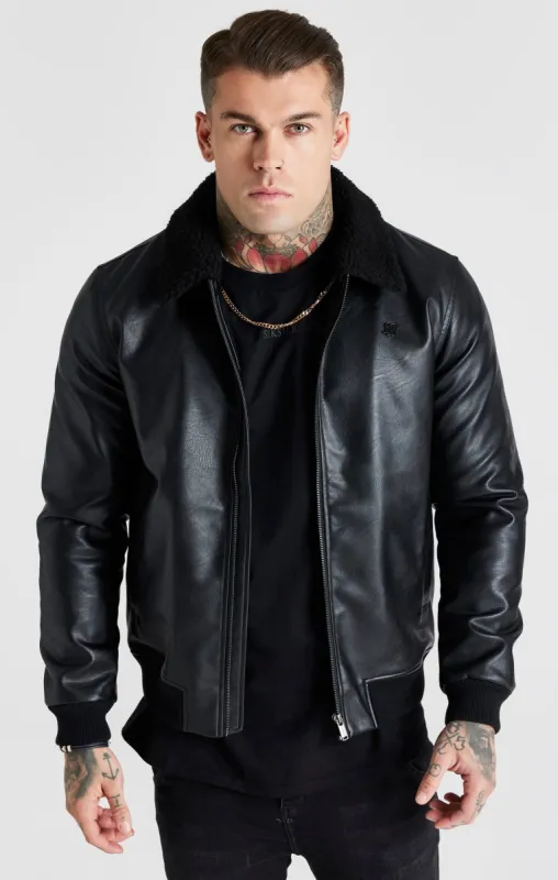 Black Pu Bomber sold by Siksilk