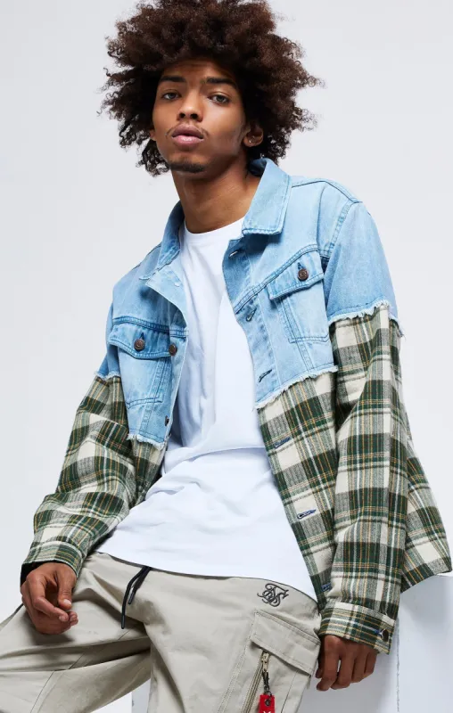CONTRAST DENIM CHORE JACKET by GOLF WANG | Parallel