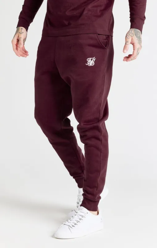 Burgundy Essential Fitted Jogger sold by Siksilk