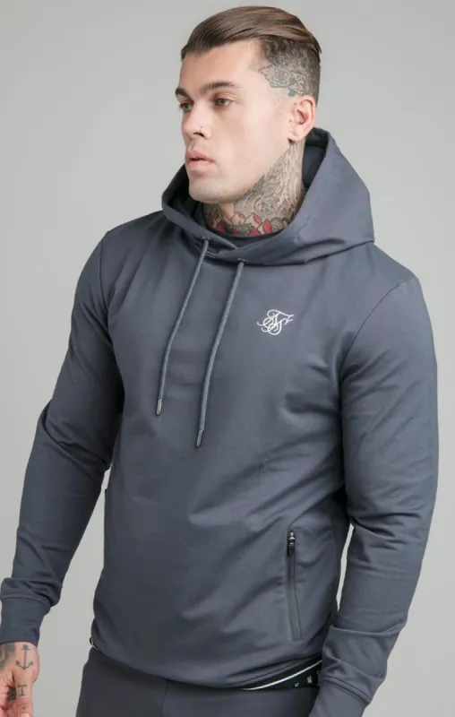 Navy Active Tape Overhead Hoodie sold by Siksilk