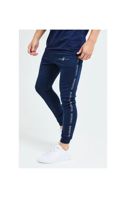 Illusive London Legacy Joggers - Navy & Cream sold by Siksilk