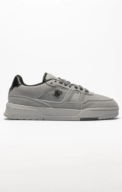 Grey Mixed Material Low Top Court Trainers sold by Siksilk