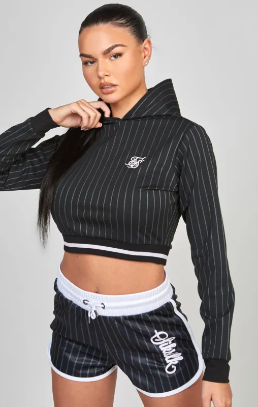 Black Varsity Crop Track Top sold by Siksilk
