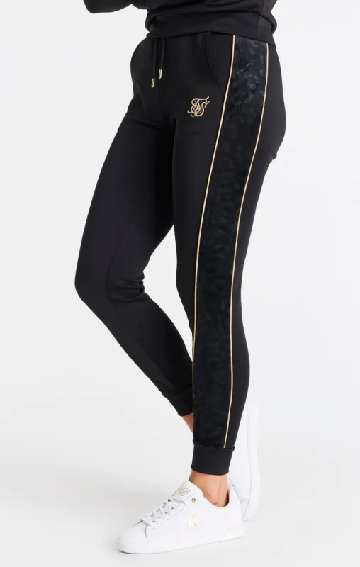 SikSilk Velour Panelled Track Pants - Black sold by Siksilk