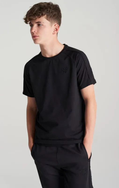 Boys Black Panelled T-Shirt sold by Siksilk