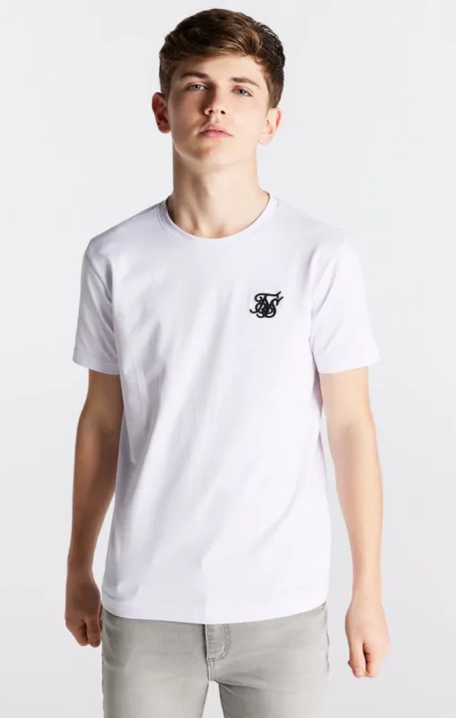 Boys White Essentials Short Sleeve T-Shirt sold by Siksilk